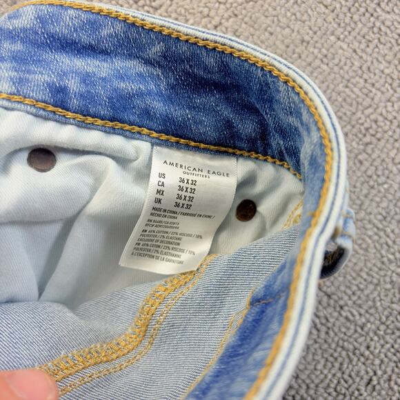 New American Eagle Jeans Men's 36x32 Stone Wash Stretch Skinny Thrashed Grunge - Picture 6 of 11